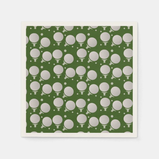 Serviette En Papier Motif d'anniversaire de la partie de golf moderne (Devant)