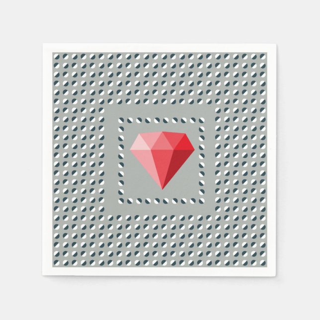 Serviette En Papier Motif dansant Illusion d'optique Rubis  (Devant)