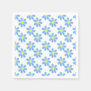Serviette En Papier Motif d'aquarelle Blue Daisy