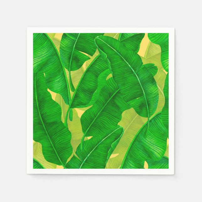 Serviette En Papier Motif d'aquarelle feuille Banana (Devant)