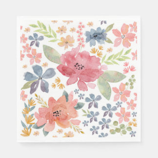 Serviette En Papier Motif d'aquarelle florale