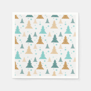 Serviette En Papier Motif d'arbre à neige