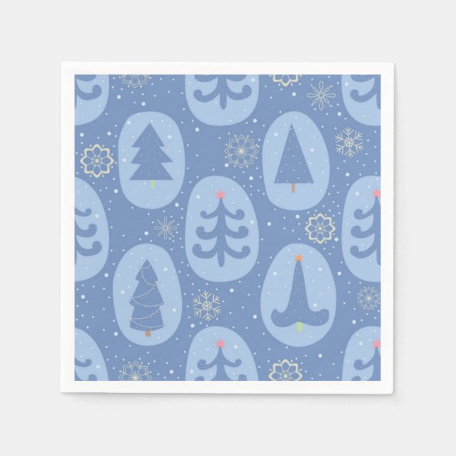 Serviette En Papier motif d'arbre de Noël (Devant)
