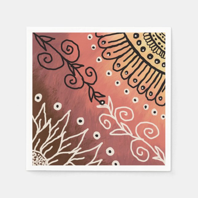 Serviette En Papier Motif d'art drôle rouge (Devant)