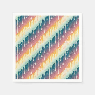 Serviette En Papier Motif d'art liquide coloré abstrait Rainbow Drip