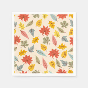 Serviette En Papier Motif d'automne feuille colorée