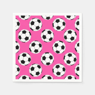 Serviette En Papier Motif de balle de football rose