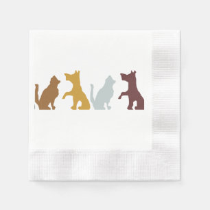 Serviette En Papier Motif de bande dessinée de chats et de chiens