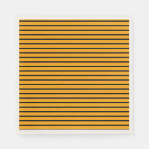 Serviette En Papier Motif de bande jaune noir rétro