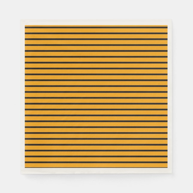 Serviette En Papier Motif de bande jaune noir rétro (Devant)