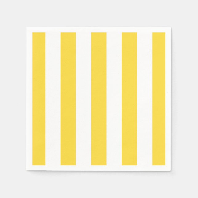 Serviette En Papier Motif de bandes XL jaune ananas (Devant)
