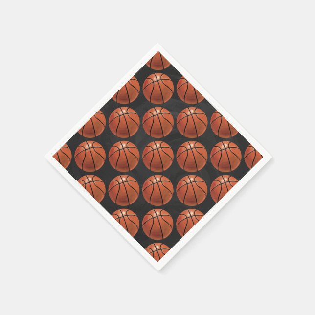Serviette En Papier Motif de basket-ball peint (Coin)