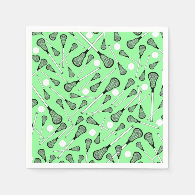 Serviette En Papier Motif de bâtons de crosse vert clair (Devant)