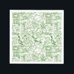 Serviette En Papier Motif de biologie verte<br><div class="desc">Cette conception présente un motif de diverses images liées à la biologie et au domaine médical.</div>