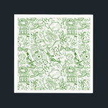 Serviette En Papier Motif de biologie verte<br><div class="desc">Cette conception présente un motif de diverses images liées à la biologie et au domaine médical.</div>