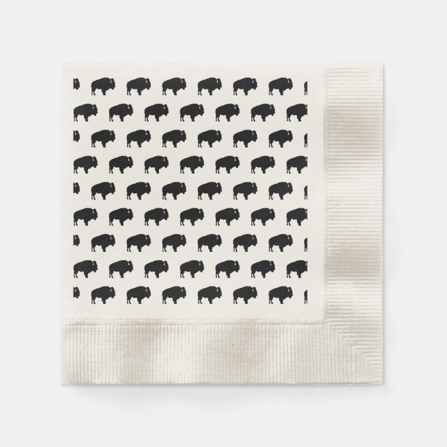 Serviette En Papier motif de bison (Devant)