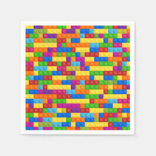 Serviette En Papier Motif de bloc de construction coloré