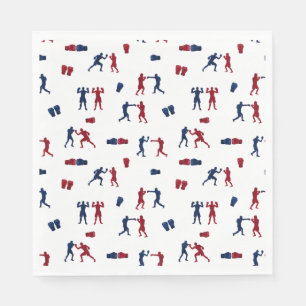 Serviette En Papier Motif de boîte rouge et bleu