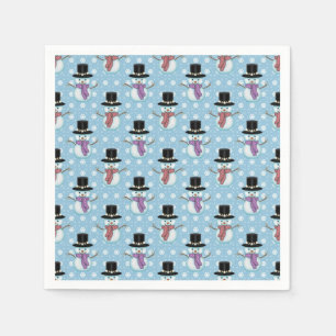 Serviette En Papier Motif de bonhommes de neige mignons