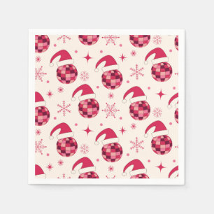 Serviette En Papier Motif de boules de disco de Noël Groovy Santa