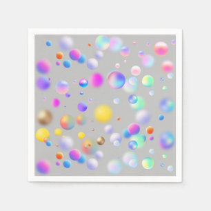 Serviette En Papier motif de boules flottantes 3D. Gray BG