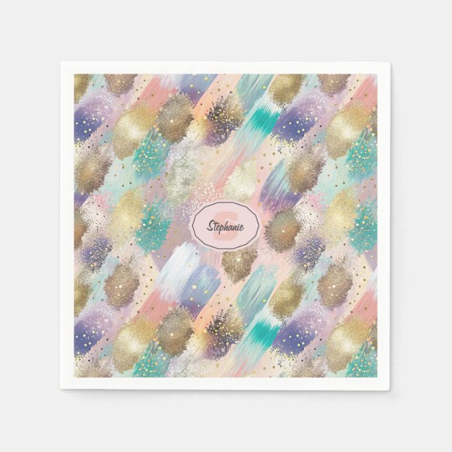Serviette En Papier Motif de brosse diagonale dynamique (Devant)