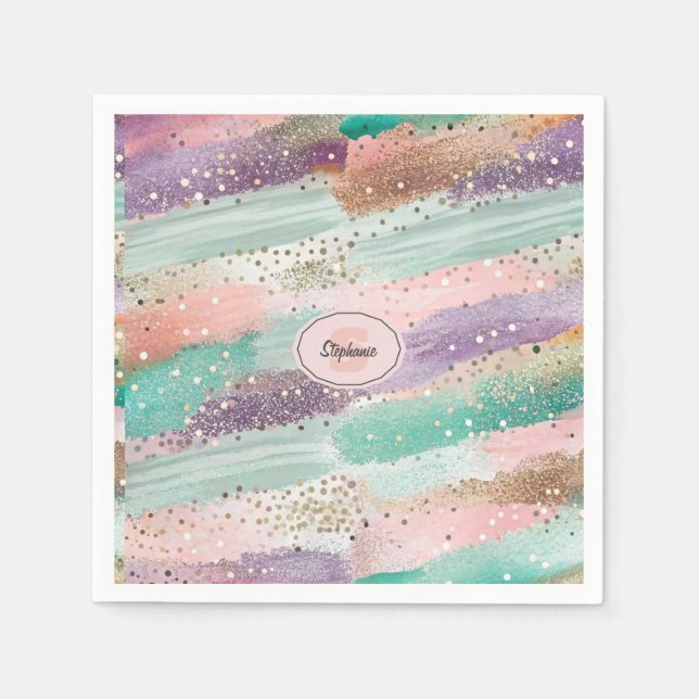 Serviette En Papier Motif de brosse diagonale dynamique (2) (Devant)