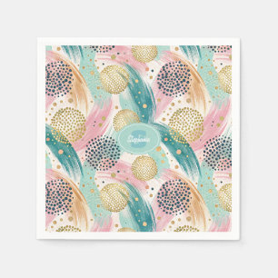 Serviette En Papier Motif de brosse et de point Abstrait - Accents Gol