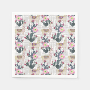 Serviette En Papier Motif de cactus d'aquarelle