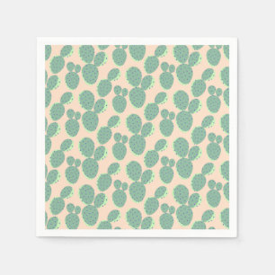 Serviette En Papier Motif de cactus vert et rose
