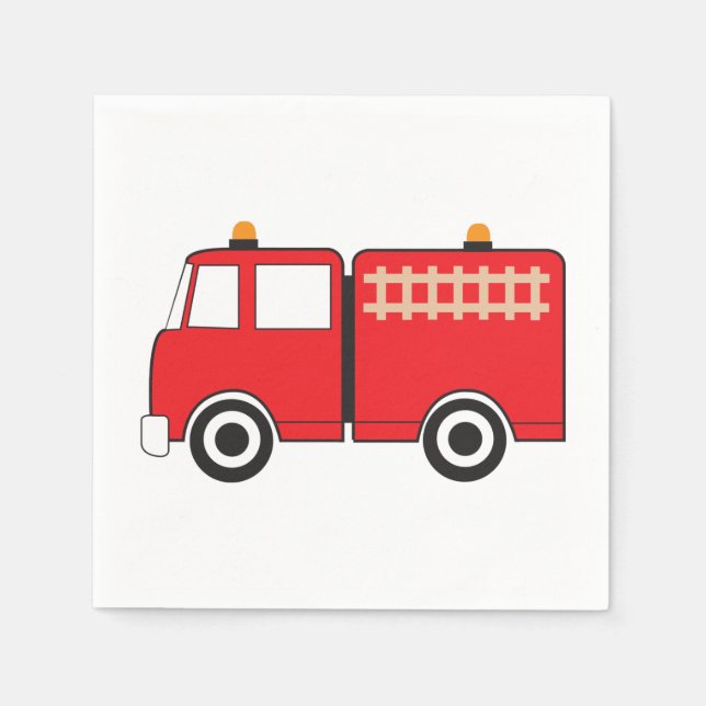 Serviette En Papier Motif de camion-feu rouge (Devant)