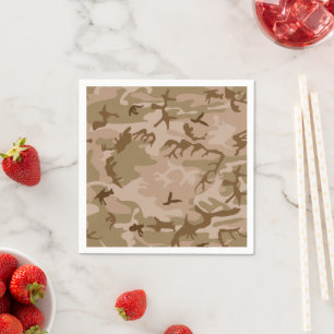 Serviette En Papier Motif de camouflage du désert, motif militaire, ar