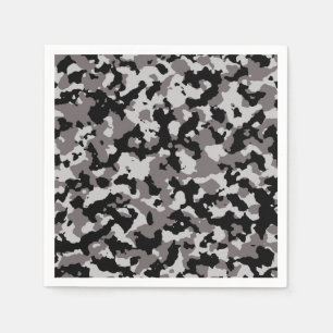 Serviette En Papier Motif de camouflage gris militaire