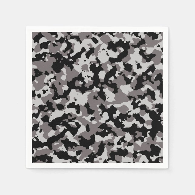 Serviette En Papier Motif de camouflage gris militaire (Devant)