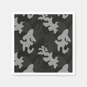 Serviette En Papier Motif de camouflage noir