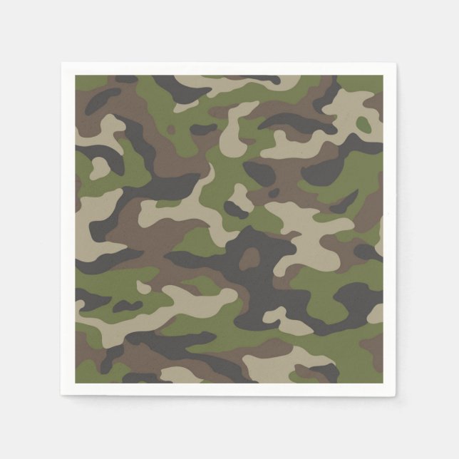 Serviette En Papier Motif de camouflage vert (Devant)