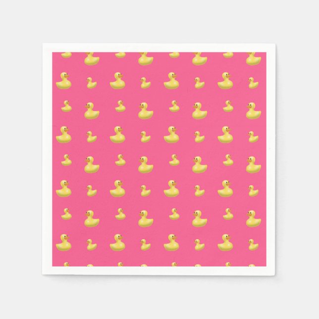 Serviette En Papier Motif de canard en caoutchouc rose (Devant)