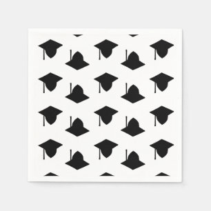 Serviette En Papier Motif de capuchon moderne noir blanc