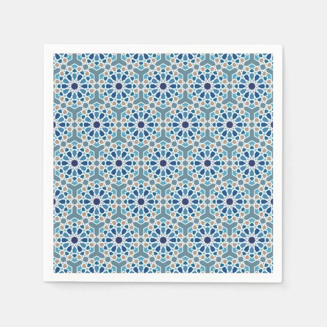 Serviette En Papier Motif de carreaux marocains (Devant)