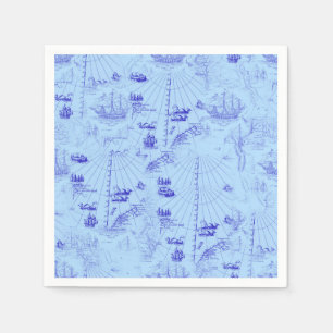 Serviette En Papier Motif de cartes marines avec galeries