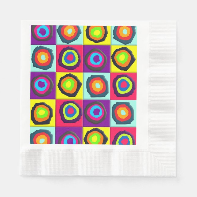Serviette En Papier motif de cercles (Devant)