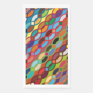 Serviette En Papier Motif de chaîne multicouleur géométrique transp