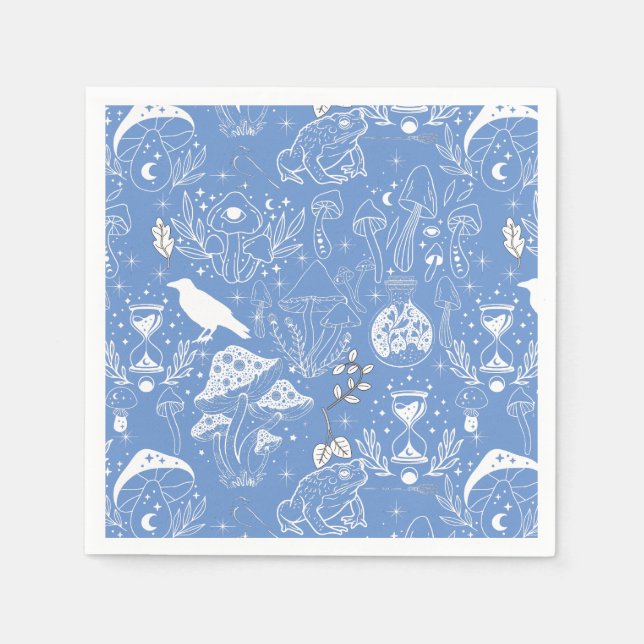 Serviette En Papier Motif de champignon psychédélique 2D.BW.b (Devant)