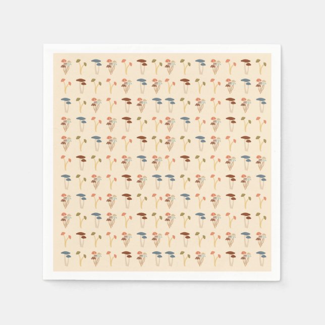 Serviette En Papier Motif de champignons (Devant)