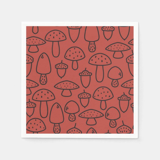Serviette En Papier Motif de champignons (Devant)