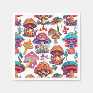 Serviette En Papier Motif de champignons psychédélique 3D