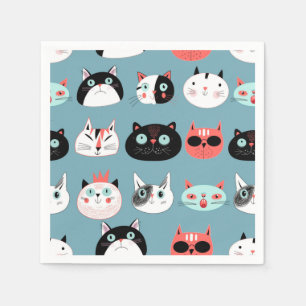 Serviette En Papier Motif de chat
