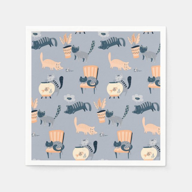 Serviette En Papier Motif de chat (Devant)