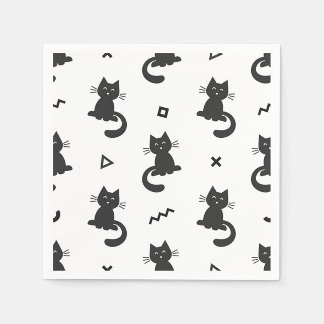 Serviette En Papier Motif de chat (Devant)