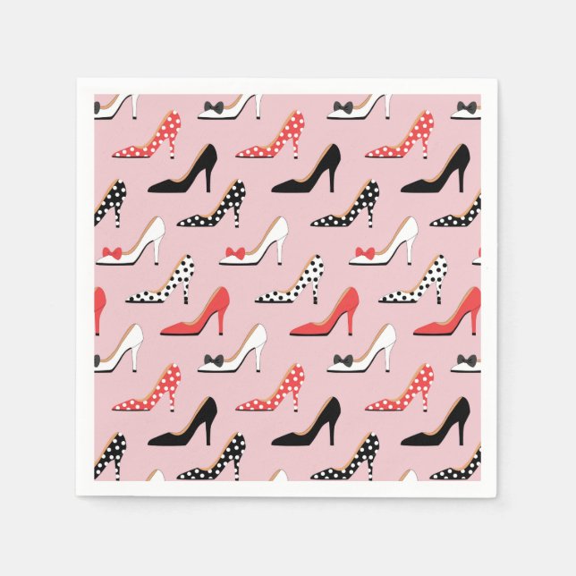 Serviette En Papier Motif de chaussures de pompe à talon haute couleur (Devant)